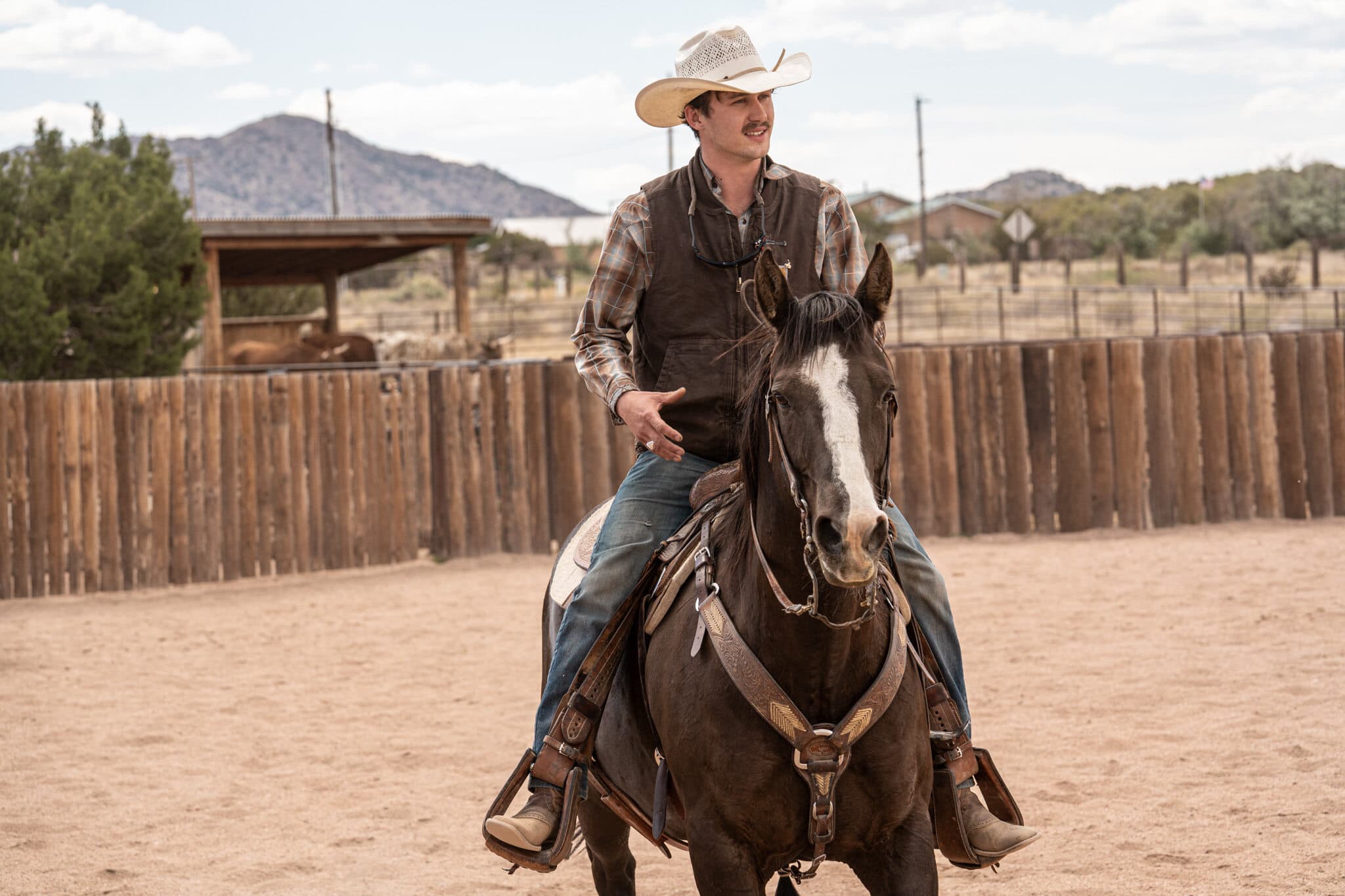 Wes — Co-Founder of Creative Flow Studio, on horseback at the ranch